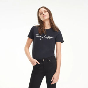 Tommy Hilfiger dámské černé tričko Graphic - XXL (017)